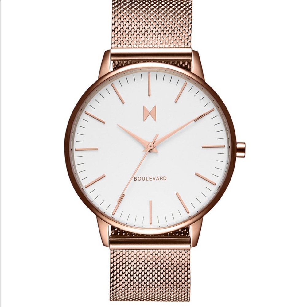 MVMT // Boulevard Malibu Rose Gold Watch Mesh Band